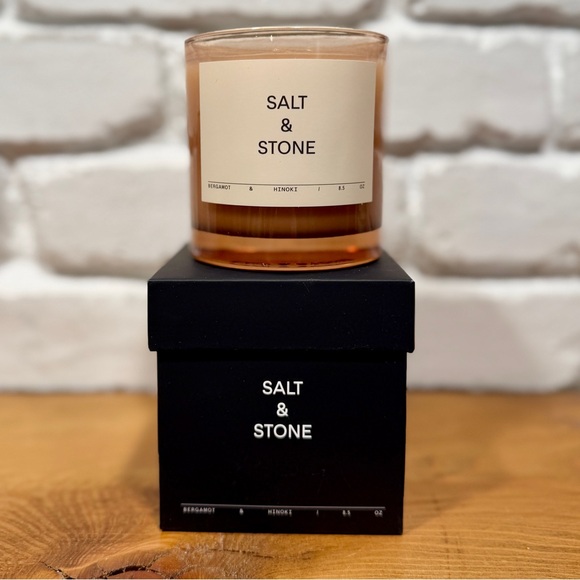 Salt & Stone Bergamot & Hinoki Candle 8.5 oz Luxury Candle Minimalist NIB - Picture 6 of 8